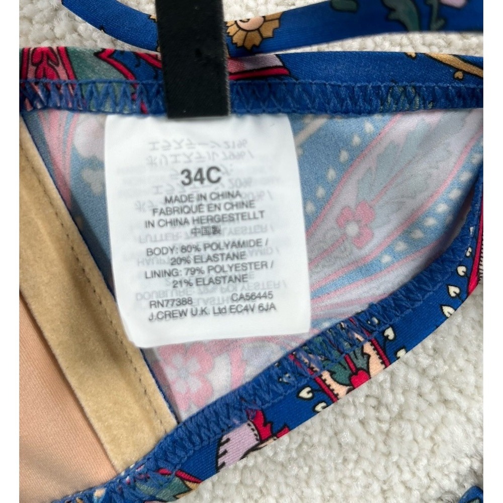 Jcrew X Liberty London Floral Bikini Set Underwire Top 34C High Waisted Bottom M - Picture 12 of 14